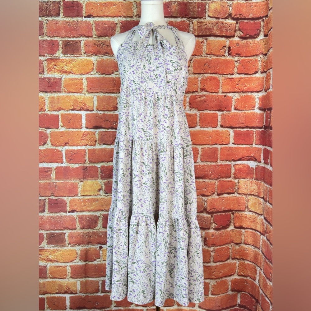Chelsea28 Lavender Floral Sleeveless Maxi Dress Size Small Cottagecore‎ prairie